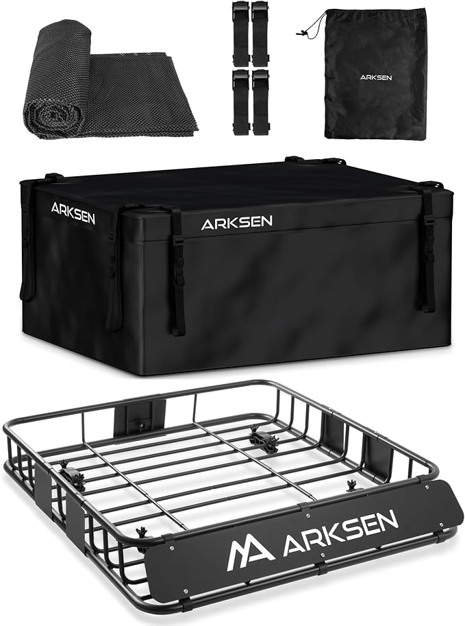 ARKSEN 43 x 39 x 6 Inch Universal 150LB Heavy Duty Roof Rack Cargo by ARKSEN
