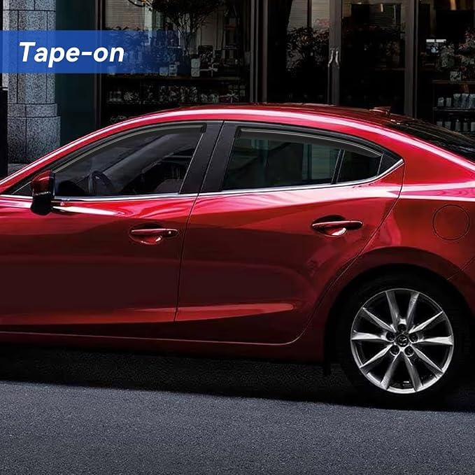 Window Visors Rain Guards for 2014-2018 Mazda 3 Sedan, Out-Channel Window Vent - Image 3