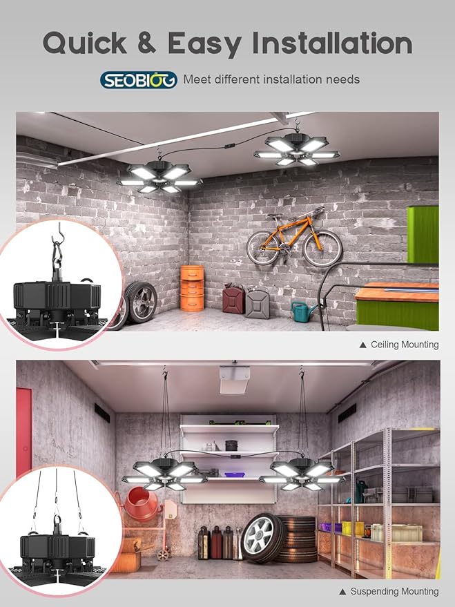 SEOBIOG LED Garage Lights - Image 5