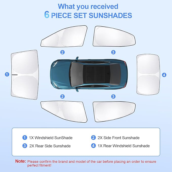 8pcs Car Window Shades for Toyota Camry 2025 Accessories, Windshield Side Rear - Image 7
