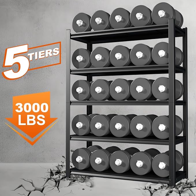 Heavy Duty Shelving, 5-Tier Metal Storage Shelves, Metal Shelves - Image 7