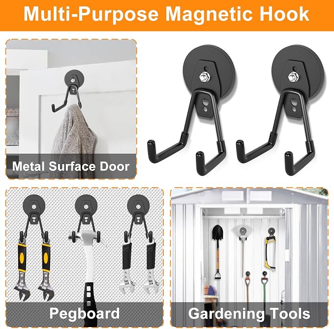 ENUODA Strong Magnetic Hooks 6 Pack Large Rare Earth Magnet Hooks Heavy Duty - Image 5