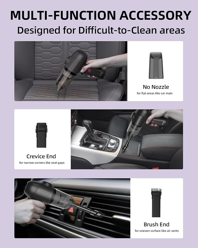 Car Vacuum V6 Pro, Cordless Handheld Vacuum - Image 4