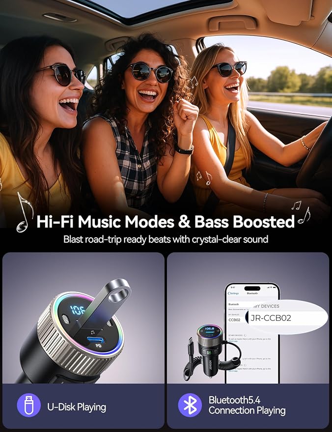 JOYROOM Bluetooth 5.4 FM Transmitter - Image 7