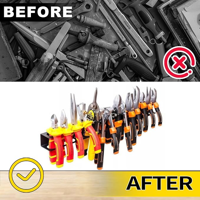 2 Pack Screwdriver Plier Organizer Wall Mount Steel Wall Mount Tool Storage - Image 6