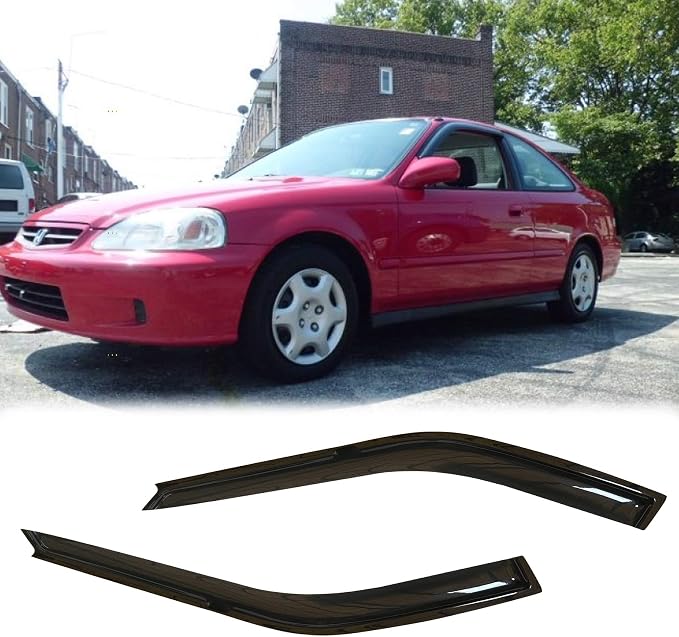 Side Window Wind Vent Deflector, Dark Smoke Nice Window Visor fit by Puermto