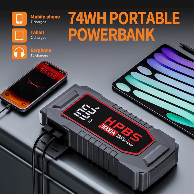 Jump Starter - 3000A Car Battery Jump Starter - Image 3