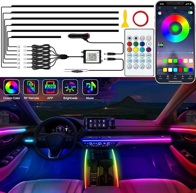 Interior Car LED Strip Lights, Acrylic LED Lights by Jushope