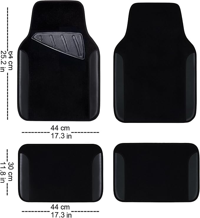 CAR PASS Waterproof Universal Fit Car Floor Mats, Faux Leather Car Carpet Mats - Image 2