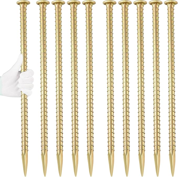 16 Inch Rebar Stakes 1/2 Inch Diameter Galvanized Steel Ground Anchors Heavy by Besitu