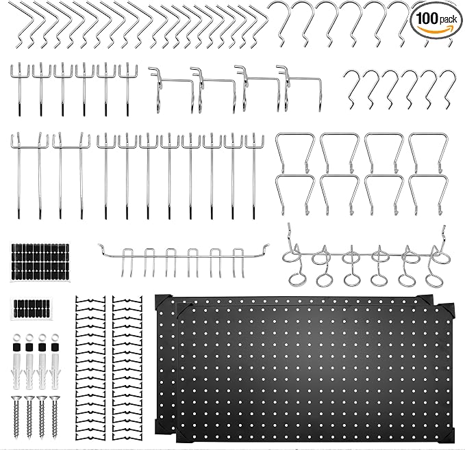 100PCS Pegboard Accessories Organizer Kit, Paper Towel Holder, Closet by Unknown