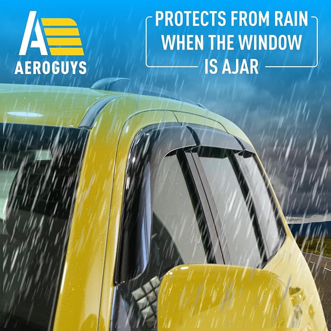 Extra Durable Window Deflectors Tape-On Window Visors Rain Guards Fit - Image 2