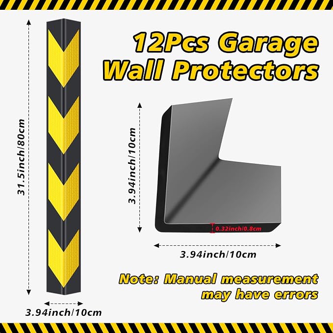 12 Pack Garage Wall Corner Guards, Car Bumper and Wall Corner Protection - Image 3