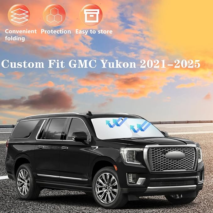 Windshield Sun Shade for GMC Yukon 2021-2025 4-Layer Front Window Shade Custom - Image 6