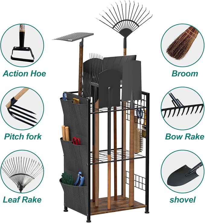 YBING Garden Tool Organizer, Yard Tool Stand - Image 4
