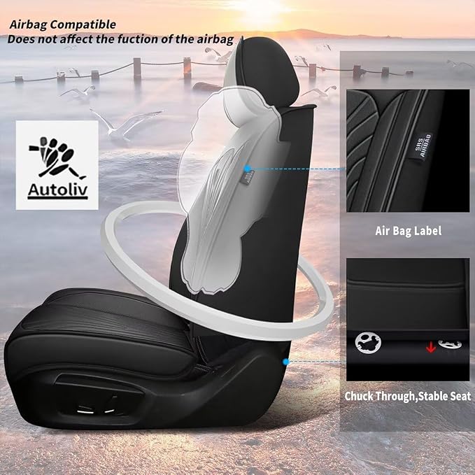 Car Seat Cover Fit for Toyota Camry 2012-2025 Full Set Faux Leather Breathable - Image 5