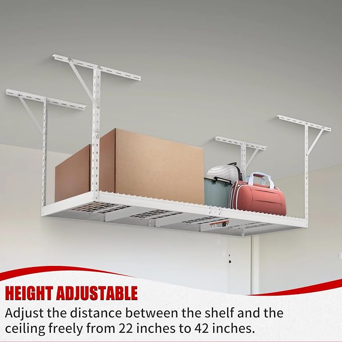 Heavy Duty Overhead Garage Storage Rack, Adjustable Organization System - Image 4