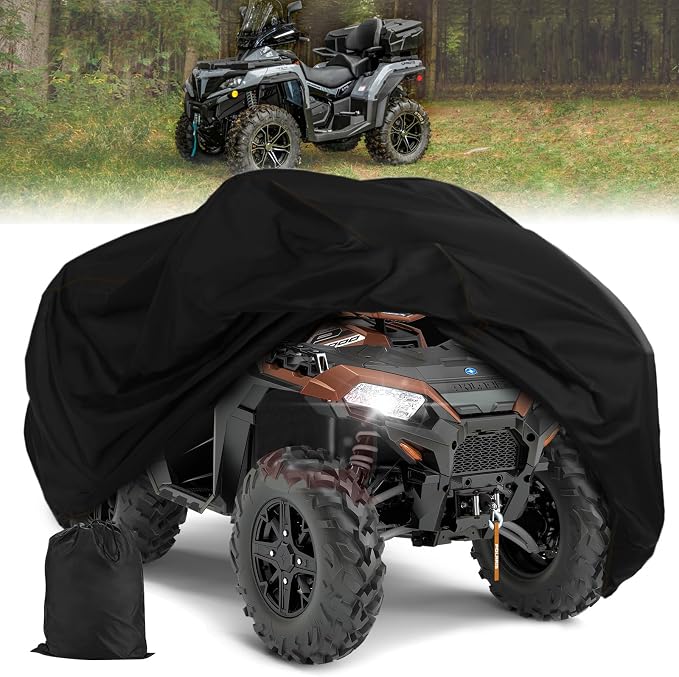 QYMOTO ATV Cover, Large ATV Cover XL 2-UP 4 Wheeler Quad Outdoor Full by QYMOTO
