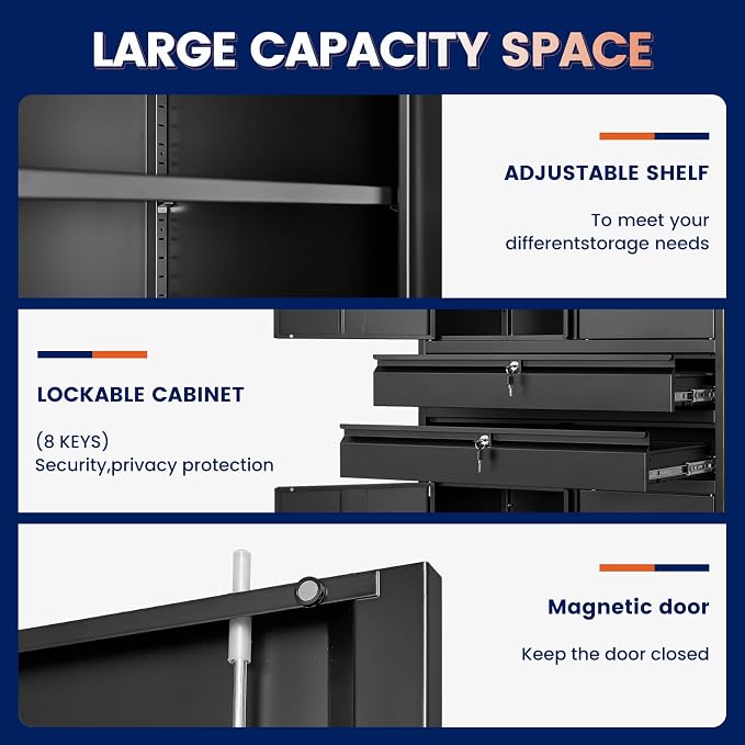Yizosh Metal Garage Storage Cabinet - Image 4