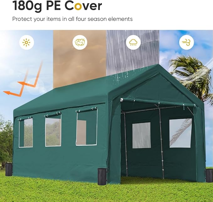 ADVANCE OUTDOOR 10x20 ft Adjustable Height Carport - Image 5
