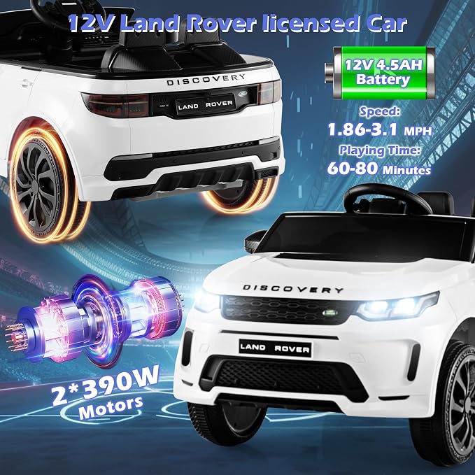 Costzon 12V Kids Ride On Car, Licensed Land Rover Electric Vehicle w/Remote - Image 2