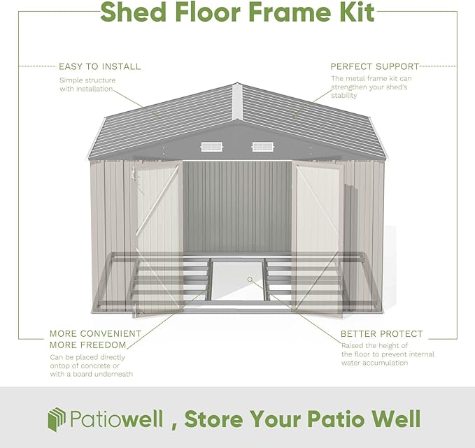 Patiowell 10 x 8 FT Outdoor Storage Shed - Image 3