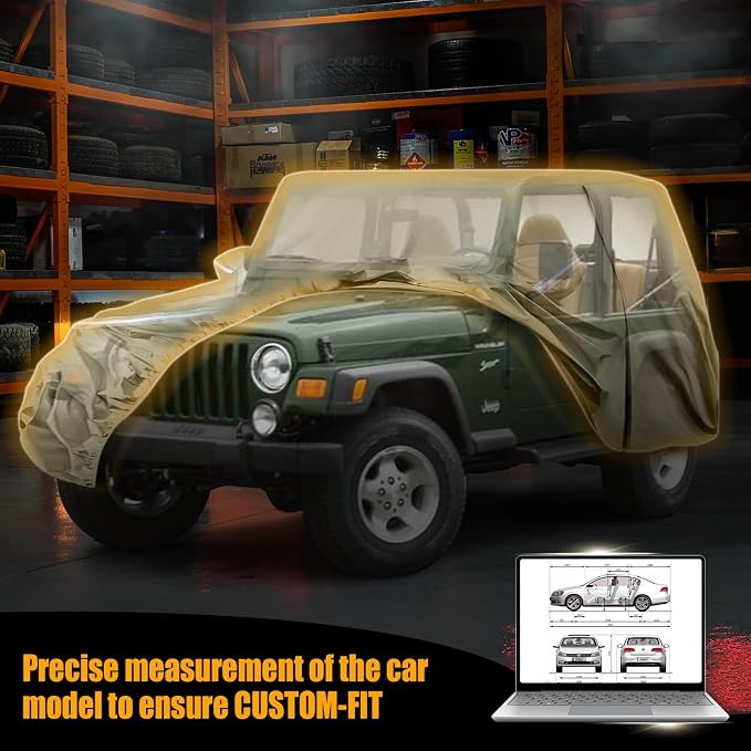 Waterproof Car Covers Replace for 1987-2006 Jeep Wrangler, Windproof Bands for - Image 8