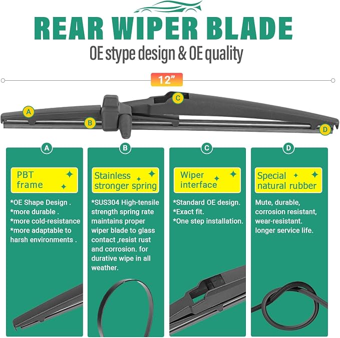 22" 20" 12" Windshield Wiper Blades Replacement - Image 4