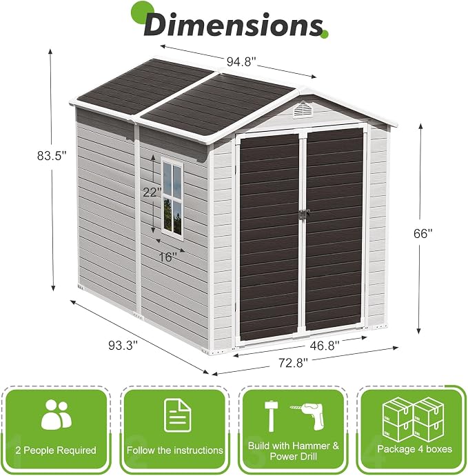 Plastic Sheds 6x8 Shed Resin Outdoor Storage - Image 2