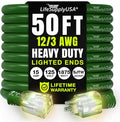 50ft Outdoor/Indoor Extension Cord 12/3 Gauge Extra Heavy Duty 3 Prong SJTW by LifeSupplyUSA