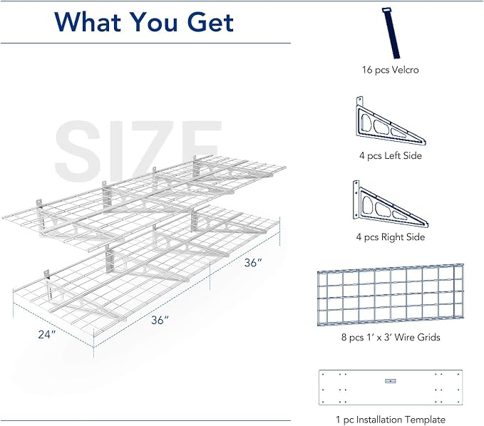 FLEXIMOUNTS 2-Pack 2x6ft 24-inch-by-72-inch Wall Shelf Garage Storage Rack - Image 3