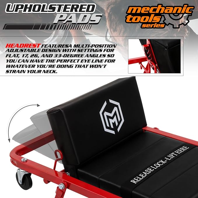 M-AUTO Heavy-Duty Convertible Mechanic Creeper, Z-Creeper 2-in-1 Creeper and - Image 8