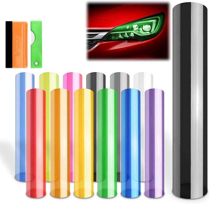 EZAUTO WRAP Free Tool Kit 12"x36" Glossy Light Black Smoke Headlight Taillight by EZAUTOWRAP
