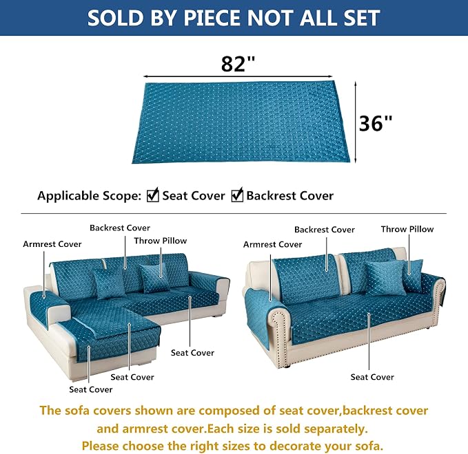 Eismodra Couch Cover, Sectional Couch Covers, Sofa Covers - Image 5