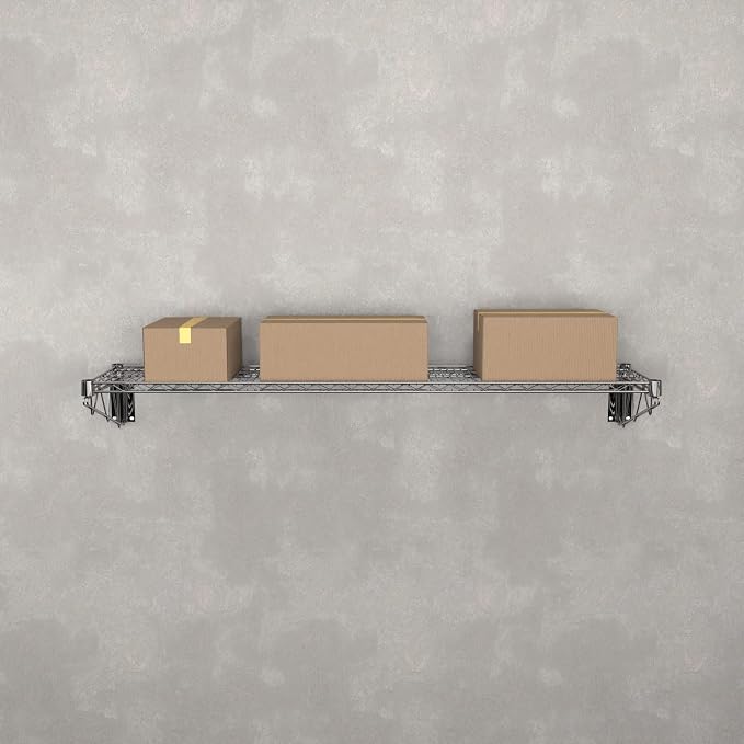 14" x 60" Chrome Wire Wall Mount Shelf - Image 2