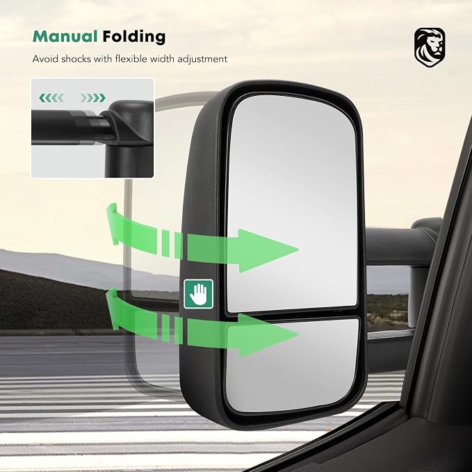 YHTAUTO Power Adjusted Heated Towing Mirrors Fit Toyota 07-21 Tundra, 08-17 - Image 6