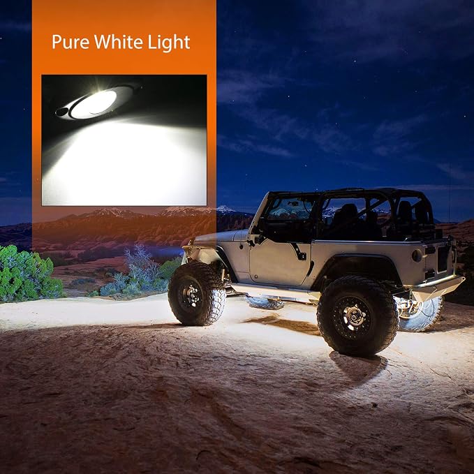 Nilight LED Rock Light 4PCS Underglow Wheel Well Pods Waterproof Exterior - Image 7