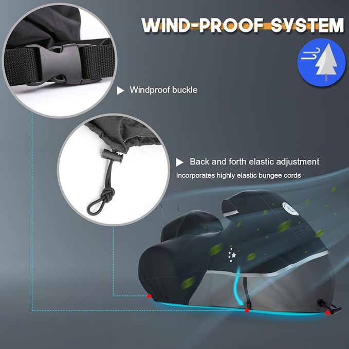 Motorcycle Cover with Side+Top Box Heavy Duty 420D Waterproof - Image 4