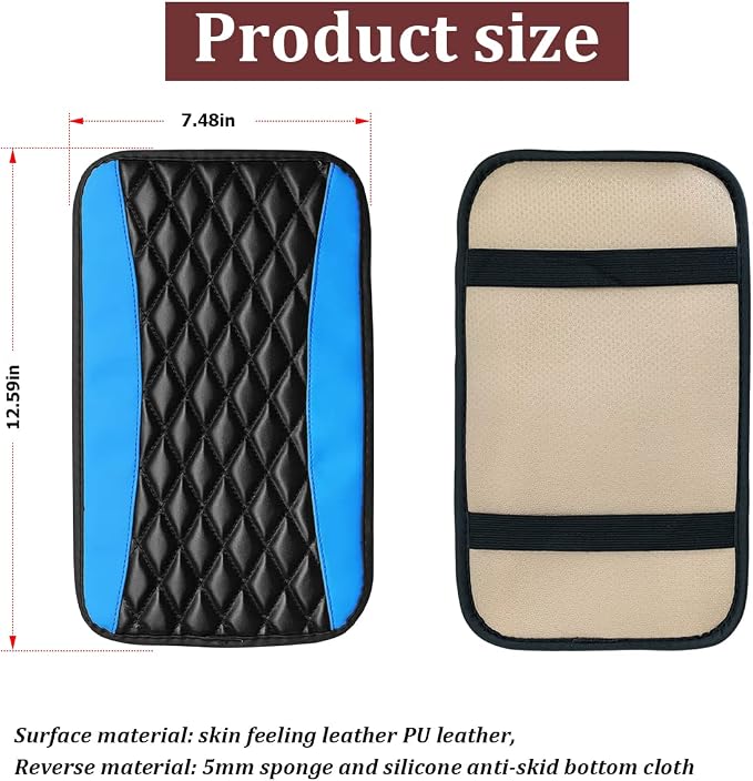 Car Center Console Cushion Pad, Universal Leather Waterproof Armrest Seat Box - Image 2