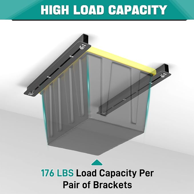 EVERHANGER Ceiling Storage Rack, Heavy Duty Overhead Garage Storage Rack - Image 3