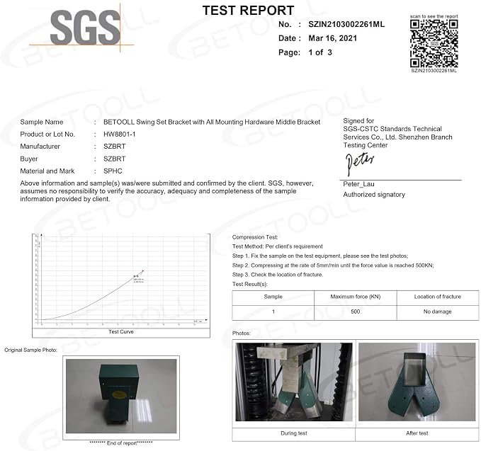 BETOOLL Swing Set Bracket with All Mounting Hardware Middle Bracket - Image 2