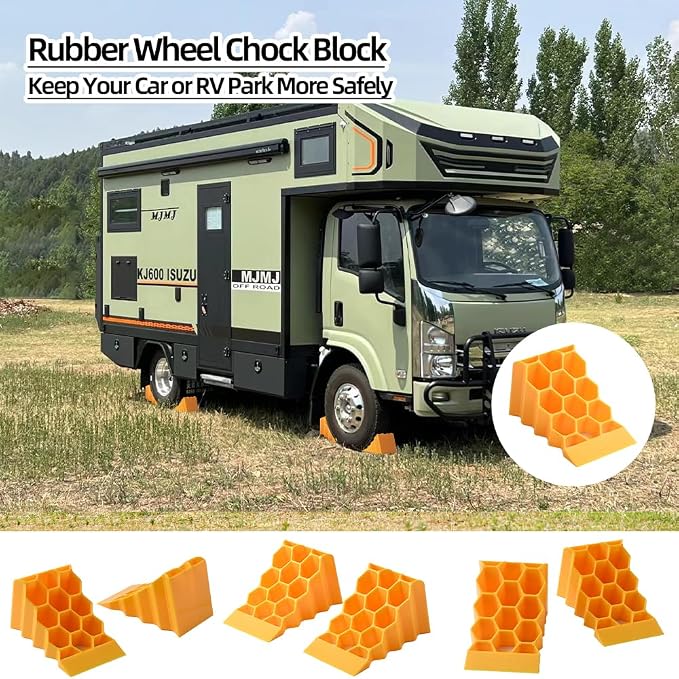 Wheel Chocks for Car, and Vehicles G.V.W. up to 8T, Anti Slip Bottom Tire Chock - Image 3