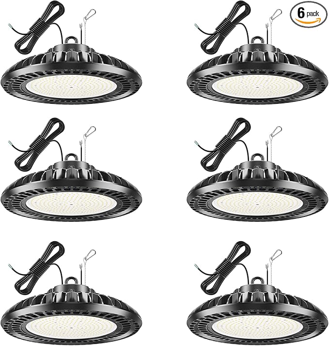 6 Pack 400W LED High Bay Light 56000LM 5000K 120VAC UFO Light IP65 Waterproof by YELLORE-Professionalledlightsmanufacturerspecializingincommercialandindustriallighting