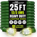 25ft Outdoor/Indoor Extension Cord 12/3 Gauge Extra Heavy Duty 3 Prong SJTW by LifeSupplyUSA