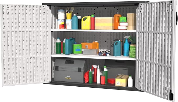Patiowell Shelf of Plastic Outdoor Storage Cabinet, 26/50 Cu Ft Lockable - Image 3
