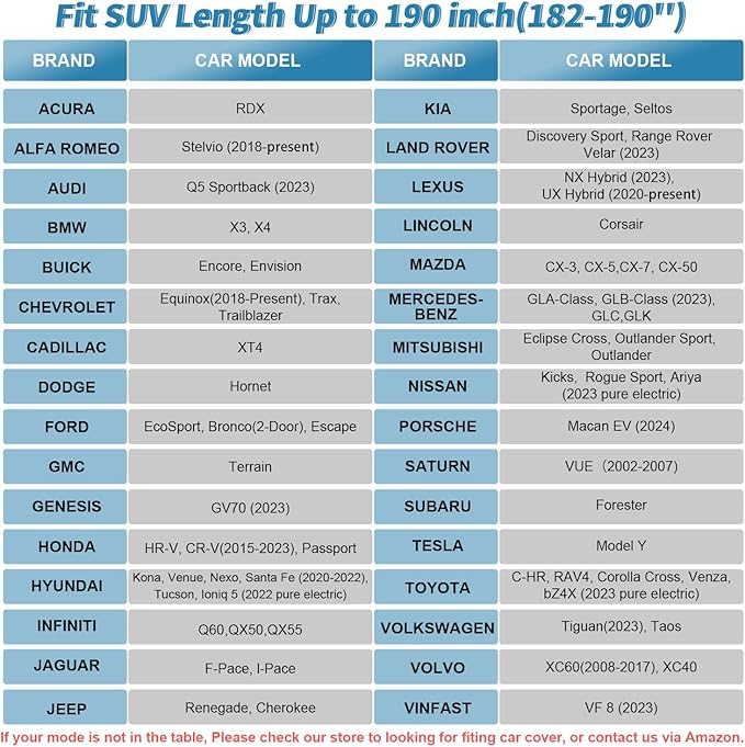 SUV Waterproof Car Covers for Automobiles All Weather Season UV Protection - Image 3