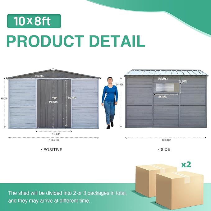 MyVoice 8x10 FT Wooden Outdoor Storage Shed - Image 2