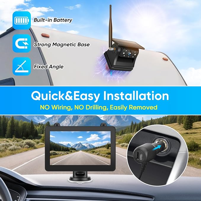 Magnetic Solar Wireless Backup Camera System - Image 4
