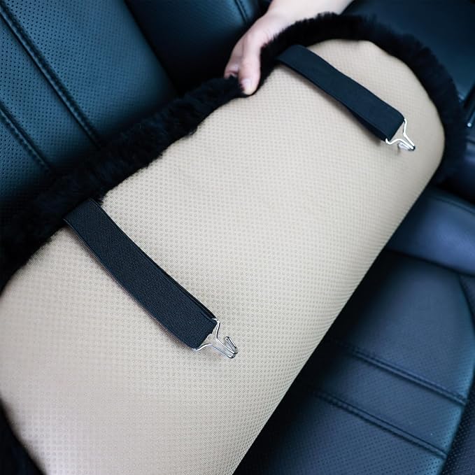 20 inchs Fluffy Genuine Australia Sheepskin Car Seat Cover - Image 4