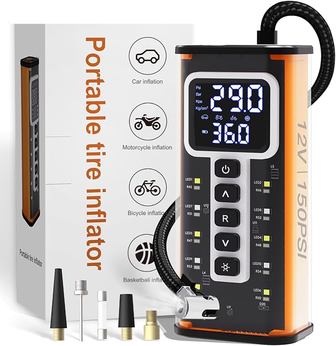 Tire Inflator Portable Air Compressor, Air Pump by TreillageTale